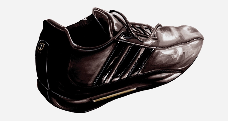 Dessin d'une chaussure Adidas Porshe Design